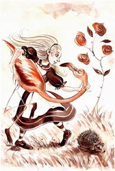 Alice mit einem Flamingo-Schläger - Illustration zu Lewis Carrolls Alice im Wunderland (1865), 2005